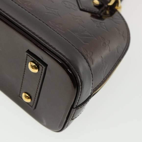 LOUIS VUITTON Vernis Rayure Alma BB HandBag Amarante M91700 Auth bs2951A - Picture 8 of 10